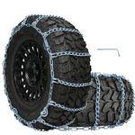 SCITOO QG3229CAM Snow Chains For Car,2 Pack Tire Chains For Car SUV Pickup Trucks,Adjustable Universal Emergency Anti-Skid Thickening Snow Chains - Set of 2