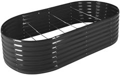 IDEALHOUSE Raised Garden Bed, 8x4x2FT Galvanized Planter Garden Raised Boxes with Safety Edging and Gloves for Vegetables, Herbs, Flowers, Black