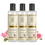 Khadi Natural Rose Water Herbal Skin Toner|Keeps skin scented and moisturized|Maintain skin's pH balance| Prevents acne|Suitable for All Skin Types|Pack of 3 | (210 * 3) (630 ml)