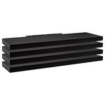 WOLTU 4 Pcs Floating Shelf Black Wooden Wall Storage Display Shelf 100cm Long RG9317sz-4