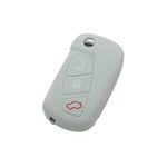 BROVACS Silicone Cover Protector Case Holder Skin Jacket Compatible with FORD 3 Button Flip Remote Key Fob CV9700 Grey