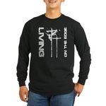 CafePress Lineman Living On The Edge LS Dark T Shirt Long Sl Unisex Cotton Long Sleeve T-Shirt Black