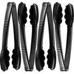 Plastic Tongs for Serving (Pack of 12) 9 Inch - Heavy-Duty Hard Plastic Reusable or Disposable Serving Tongs for Catering, Dinner Parties, Banquets, Buffets, Events, Weddings, and Everyday Use, Black