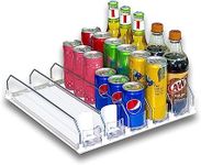 Kitwe Drink Organizer for Fridge Kisrioa Self-Pushing Soda Can Dispenser for Refrigerator with 5 Rows Width Adjustable Beverage Pusher Glide