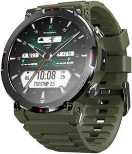 CrossBeats Everest 2.0 Smart Watch for Men 1.43" True AMOLED, Always ON Display Bluetooth Calling Rugged Outdoor with Flash Light Upto 15 Days Battery Life Smartwatch 100+ Sports Mode (Green)