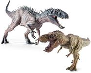 Jumbo Jurassic Dinosaur Set, Tyrannosaurus Rex VS Rex Action Figure , 16“ Realistic Educational Large Dinosaur Action Figures Wildlife Animal Model, Great for Collector, Party Favor, Birthday Gifts