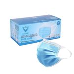 7Shield Disposable Surgical 3Ply Unisex Mask - Ultra Soft Fabric Wide Ear Loop, Comfortable, Inbuilt Plastic Coated Nose Pin, CE and ISO Certified, Convenient Box Pack of 50 (Medical Blue Color)