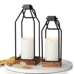 Modern Farmhouse Lantern Decor - Beautiful Decorative Lanterns for Your Living Room, Fireplace Mantle or Kitchen Dining Table - Rustic Upscale Beauty for Your Entire Home