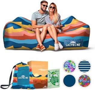 Chillbo Lazybone Inflatable Couch - Ultimate Inflatable Lounger for Maximum Chill - The Perfect Blow Up Couch for Music Festivals Or Inflatable Couch for Camping - Desert Daydream
