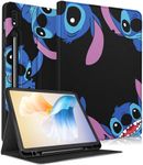 Besoar for Galaxy Tab S7 Fe 2021/ S8 Plus 2022/ S7 Plus 2020 Case 12.4 inch for Girls Kids Teen Boys Women Cute Cartoon Design Covers Stand Folio Smart Fashion for Samsung Galaxy Tab 12.4,Black Sti