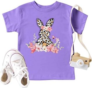 LAZYCHILD Toddler Boys Girls Easter Shirts Kids Baby Bunny T-Shirt Cute Leopard Bunnies Shirt Easter Toddler Graphic Tee