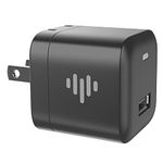 iLuv MYPOWER10 Black USB Wall Charger 12 Watt Type-A Fast Charging Foldable Power Adapter; Compatible with iPhone 13, iPhone 12, iPad Pro, Galaxy Z, Galaxy S, Pixel & Other USB-C Devices