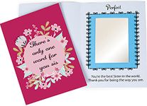 Kaameri Bazaar Greeting Card with Mirror Inside - Cute Card for Sisters to Gift on Birthday/Rakhi