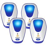 Ultrasonic Pest Repeller, Plug-in Mouse Repeller 4 Packs，Indoor Rodents Repeller Anti Mice, Rodents, Rats, Spiders, Roaches, Bugs, Mosquitoes, Ants and Other Insects (White 4 Pack)