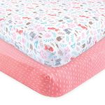 Hudson Baby Fitted Crib Sheets 2pk, Woodland Fox, One Size