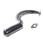 Supermotorparts Chrome Banana Muffler Exhaust Pipe 66cc 80cc Motorized Bicycle Engine Part