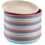 Nicunom 16 Pack Lightweight Wheat Straw Plates, 8" Unbreakable Dinner Plates, Dishwasher Microwave Safe Plates Dishes, Reusable Plate for Fruit Snack Container