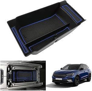 GAFAT Compatible avec Renault Austral/Espace VI/Rafale 2023 2024 2025 Console Centrale Boîte de Rangement, Austral E-Tech Hybrid 2024 Accoudoir Organisateur Boîte à gants, Accessoires Austral (Bleu)
