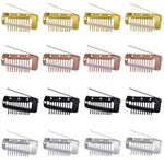 16 Pcs Chunni Clips Wig Clips with Safety Pin Multipurpose 10-Teeth Dupatta Clips Hijab Hair Scarf Clips Secure Wig Tikka