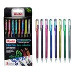 Pentel Hybrid Dual Metallic Liquid Gel Roller Pen YK110/8-M - Pack of 8 Pens in 16 Shimmering Metallic Colours