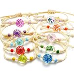 Friendship Bracelets for Girls,10Pcs Handmade Braided Bracelets Adjustable Friendship Braided Bracelet Colorful Flowers Woven Bracelet for Women Teen Girls Birthday Party Favors