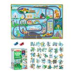 Melissa & Doug Race Track Floor Puzzle & Play Set