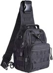 Clixera Multi-Purpose bags for men fishing tackle bag Crossbody Waist Pack Travel Sport Camping rolling fishing tackle bags (BLACK)