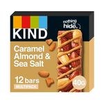 KIND Bars, Gluten Free Snack Bars, Caramel Almond & Sea Salt, High Fibre, Healthy Snack, No Artificial Colours, Flavours or Preservatives, Multipack 12 x 40g