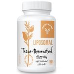 Liposomal Trans-Resveratrol Supplement | 1200mg High-Potency 98% Purity Trans-Resveratrol from Japanese Knotweed Extract | Antioxidant & Anti-Aging Support for Longevity and Immunity - 60 Softgels