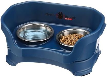 Neater Feeder Deluxe CAT Mess Proof Feeder for Cats, 1 Cup Food & 1-1/2 Cup Water Whisker-Friendly Stainless Steel Bowls, Elevated, No Spill, Non-Tip, Non-Slip. Made in USA