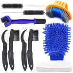 Bicycle Clean Brush Kit, Oumers 10pcs Motorcycle Bike Chain Cleaning Tools Make Chain/Crank/Tire/Sprocket Cycling Corner Stain Dirt Clean, Durable/Practical fit All Bike