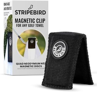 Stripebird - Magnetic Clip for Any Towel (Black) - Highest Strength Magnet - Golf Towel Magnet - Magnetic Golf Towel - Removable from Towels - Magnet Golf Towel - Magnetic Golf Towels for Men