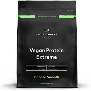 Vegan Extreme Protein Powder | 100% Plant-Based | Added Vitamins & Minerals | Low Fat Shake | Protein Works | Banana Smooth | 2kg