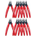 HOUSERAN 170 Wire Cutters, 10 Pack, 5 Inch Micro Flush Cutter, Small Wire Cutters Spring Loaded Cutting Pliers, Side Cutters, Diagoanl Cutters for Jewelry Making, Models