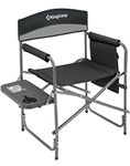 KingCamp Directors Chairs Folding Oversize Camping Chairs for Adults 20.86 in Wide Seat for Heavy People with Table Supports up to 396 LBS(Grey)