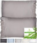 BAMPURE King Pillow Cases Set of 2-100% Viscose derived from Bamboo Pillowcase for Hot Sleepers - Super Soft Cooling Pillow Cases - Envelope Closure - King Size Pillow Cases Set of 2 (20x40,S.Gray)