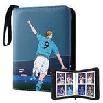 LUFEIS Football Card Holder, 480 Pockets Trading Card Album for Football, Football Card Binder with Zipper and Handle Strap, Trading Card Binder with Removable Sleeves for Trading Cards, Game Cards