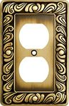 Franklin Brass Paisley Wall Plate, Tumbled Antique Brass Single Duplex Switch Cover, 1-Pack, 64045