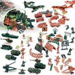 Liberty Imports Deluxe Action Figures Army Men Soldier Military Playset with Scaled Vehicles (73 pcs)