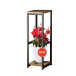MEEYUU 2 Tier 80CM Plant Stands Indoor, Tiered Plant Shelf, Metal Modern Wood Corner Plant Stand for Indoor Plants, Square Flower Pot Holder Shelf Display Rack (2 Tier-Black)