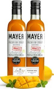 Mayer Hungarian Artisanal Mango Syrup for Drinks - Premium Natural, Over 50% Real Fruits, Flavoring for Cocktails, Smoothies, Lemonade, Desserts - Zero Preservatives (16.9 Fl. Oz. x 2 Pack)