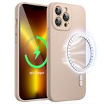 JETech Magnetic Silicone Case for iPhone 13 Pro 6.1-Inch, Compatible with MagSafe, Phone Cover with Camera Lens Full Protection (Gold)