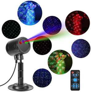 Christmas Moving Star Projector - Red Green Blue 3 Color Laser Light for Outdoor Indoor Garden Festival Party