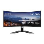 GIGABYTE G34WQC A 34" 144Hz Ultra-Wide Curved Gaming Monitor, 3440 x 1440 VA 1500R, 1ms (MPRT) Response Time, 90% DCI-P3, VESA Display HDR400, FreeSync Premium, Black (G34WQC A-SA)