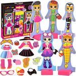 Toyssa Magnetic Dress-Up Dolls Dress Up Games Fashion Design Pretend Play Toys Wooden Matching Game Educational Montessori Toys Gifts for Kids Girls 2 3 4 5 6 Years