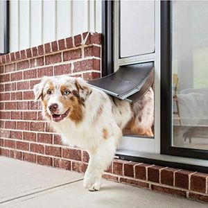 PetSafe Extreme Weather Sliding Glass Pet Door - Easy to Install, Perfect for Rental Homes and Apartments - Adjustable Height 75 7/8" to 80 11/16" - Insert for Patio Sliding Glass Doors, Large Size