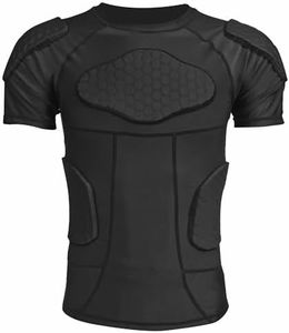 Men Padded Compression Shirt Football Rib Protectors 6-Football Pads Chest Protector Padded Shirt Protective Gear for Football Baseball Basketball