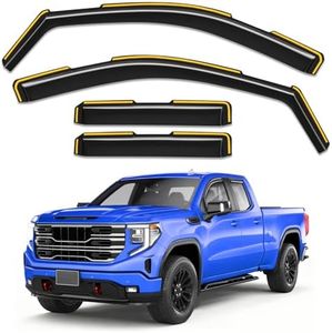 Breejoy in-Channel Rain Guards Fit for Truck Chevy Silverado 1500/GMC Sierra 1500 2019-2025 Double Cab Window Rain Guards Visors Vent Visors Window Deflector Vent Shades Car Accessories -4 pcs