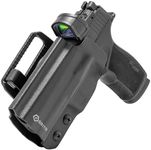 GRITR OWB Kydex Left Hand Gun Holster Compatible with Sig Sauer P365-XMACRO - Optic Cut, Fits Safariland QLS/G-?ode RTI Attachments, Adjustable Belt Loops, Open Bottom