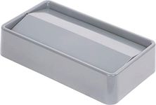 Carlisle FoodService Products TrimLine Trash Can Lid with Swing Top, 20.19" x 11.56" x 4-1/2", For TrimLine 15-23 gal, Gray - Space-Saving Design, Hands-Free Operation, Dual Fit for 15-23 Gallon TrimLine Containers, Plastic, Black